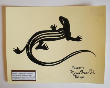 Рисунок (на бумаге) "Саламандра" Тушь"India Ink" на водн.основе(несмываемая) 20мл/250мл ЧЁРНЫЙ P-603