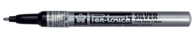 !Маркер перм.кругл.наконечн.PenTouch Sakura Fine 1,0мм СРІБЛО - дуже насичений