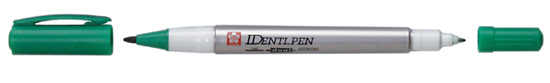 !Маркер перм.прозор.на спирт.осн.двосторон.(кругл/кругл) "IDenti PEN" Sakura 0,4/1мм ЗЕЛЕНИЙ