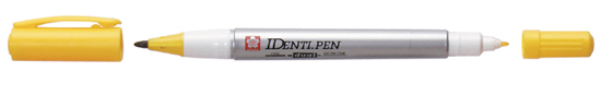 !Маркер перм.прозор.на спирт.осн.двосторон.(кругл/кругл) "IDenti PEN" Sakura 0,4/1мм ЖОВТИЙ