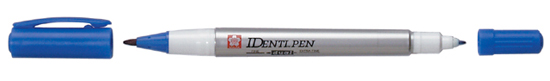 !Маркер перм.прозор.на спирт.осн.двосторон.(кругл/кругл) "IDenti PEN" Sakura 0,4/1мм СИНІЙ