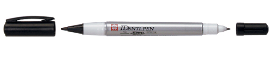!Маркер перм.прозор.на спирт.осн.двосторон.(кругл/кругл) "IDenti PEN" Sakura 0,4/1мм ЧОРНИЙ