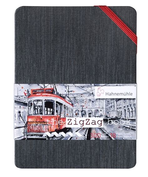Альбом-гармошка д/акв.300гр дрібне зерно цел. "ZigZag" Hahnemuhle 18стр. А6
