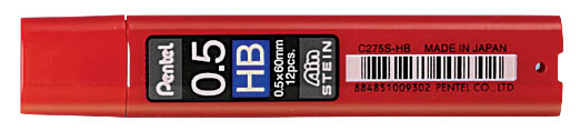 Стрижні у наборі для мех олівців Pentel Ain Stein HB 0,5мм 12шт.