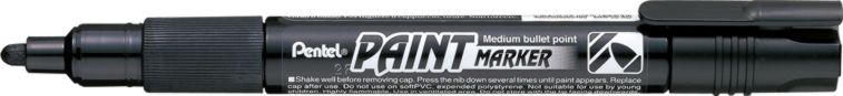 *Маркер перм.покривн.кругл.наконечн.метал.корпус Paint Pentel 4,6мм ЧОРНИЙ
