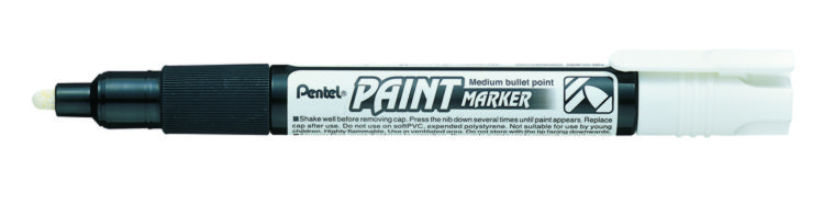 *Маркер перм.покривн.кругл.наконечн.метал.корпус Paint Pentel 4,6мм БІЛИЙ