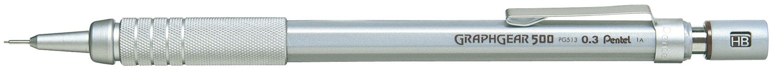 Олівець механіч..профес.Pentel Graphgear 500 (корпус срібний.) 0,3мм