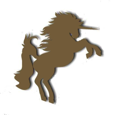 !14 Фігура різьблена для декору ЄДИНОРІГ (ДВП 3мм). h15см