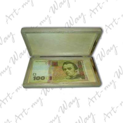 Купюрниця 2 з написом та замком для декору (ДВП) 185х120х25мм