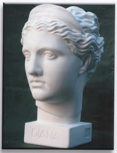 Голова Дианы,музы (гипс) 370х320х200мм