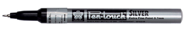 Маркер перманент.SAKURA "PenTouch" "Extra Fine" 0,7мм СРІБЛО - очень насыщенный