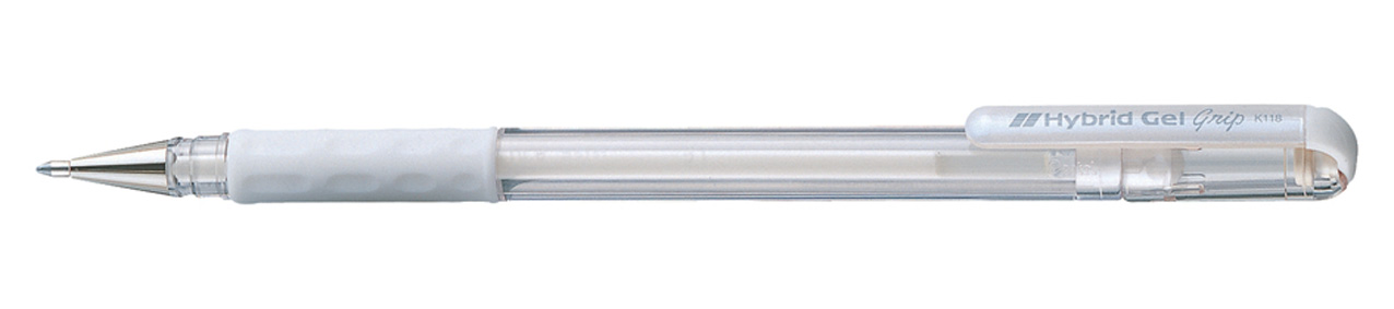 Ручка гелева "Pentel К 118L-W" 0,8мм БІЛА