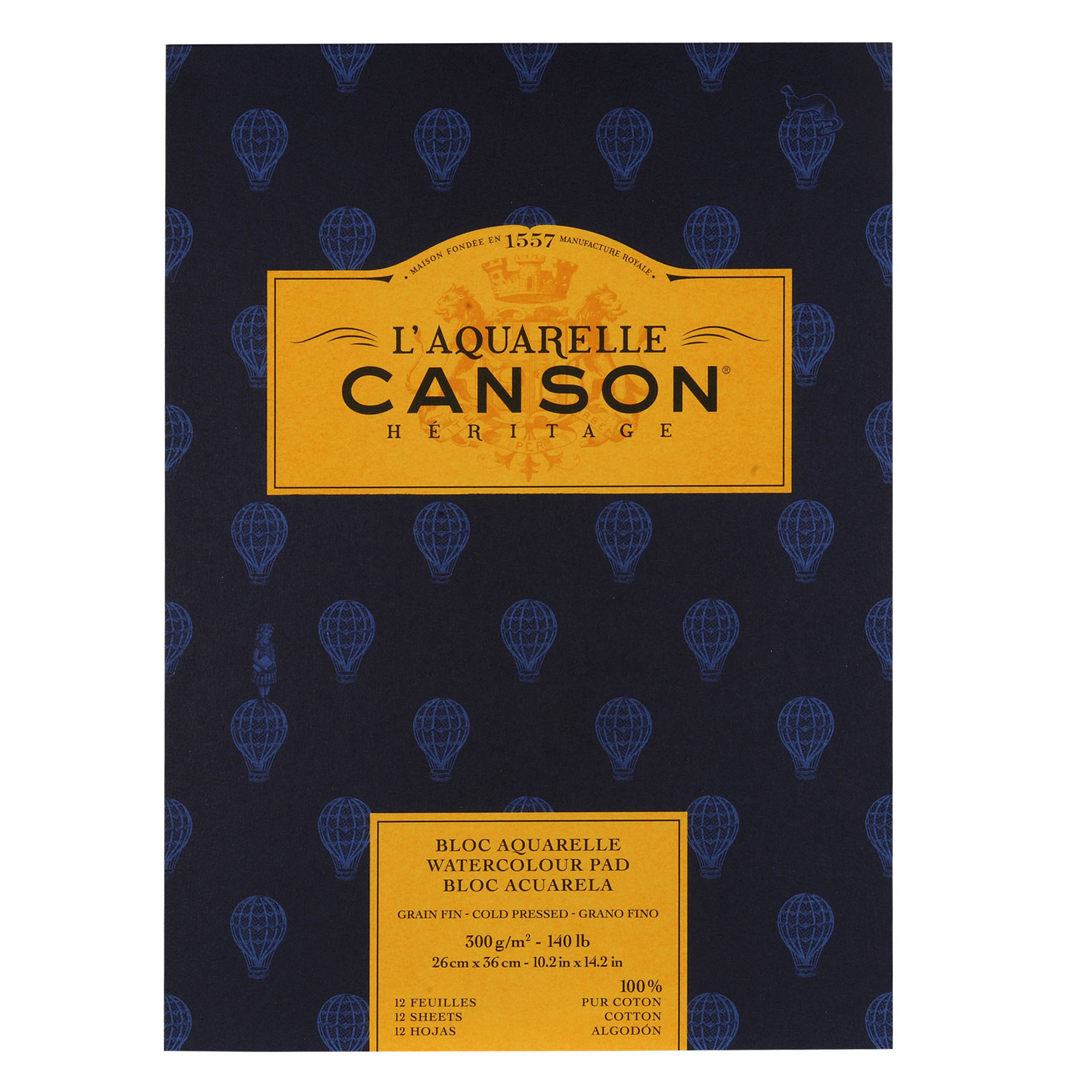 RR Альбом-склейка д/акв.300гр 100%бавов.Heritage Fin Canson, альбом форм.12арк. 26х36см