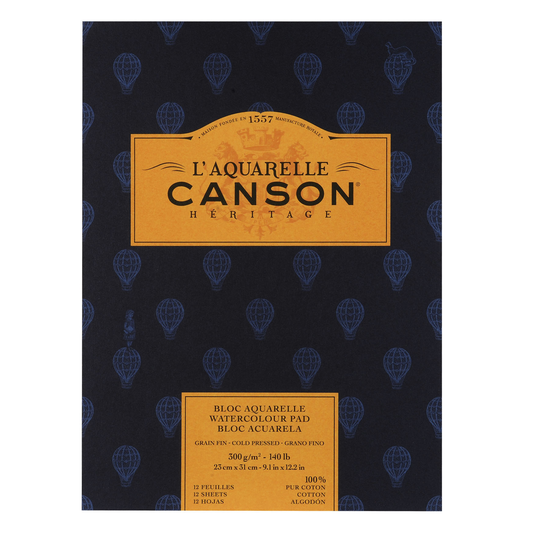 RR Альбом-склейка д/акв.300гр 100%бавов.Heritage Fin Canson, альбом форм.12арк. 23х31см
