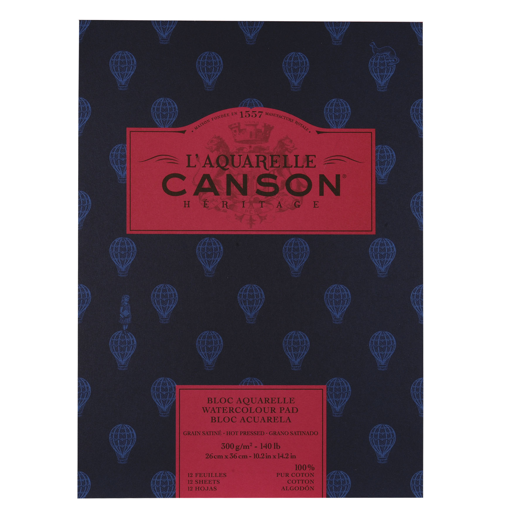 RR Альбом-склейка д/акв.300гр 100%бавов.Heritage Satin Canson, альбом форм.12арк. 26х36см