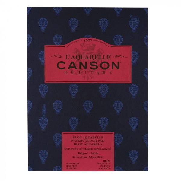 RR Альбом-склейка д/акв.300гр 100%бавов.Heritage Satin Canson, альбом форм.12арк. 23х31см