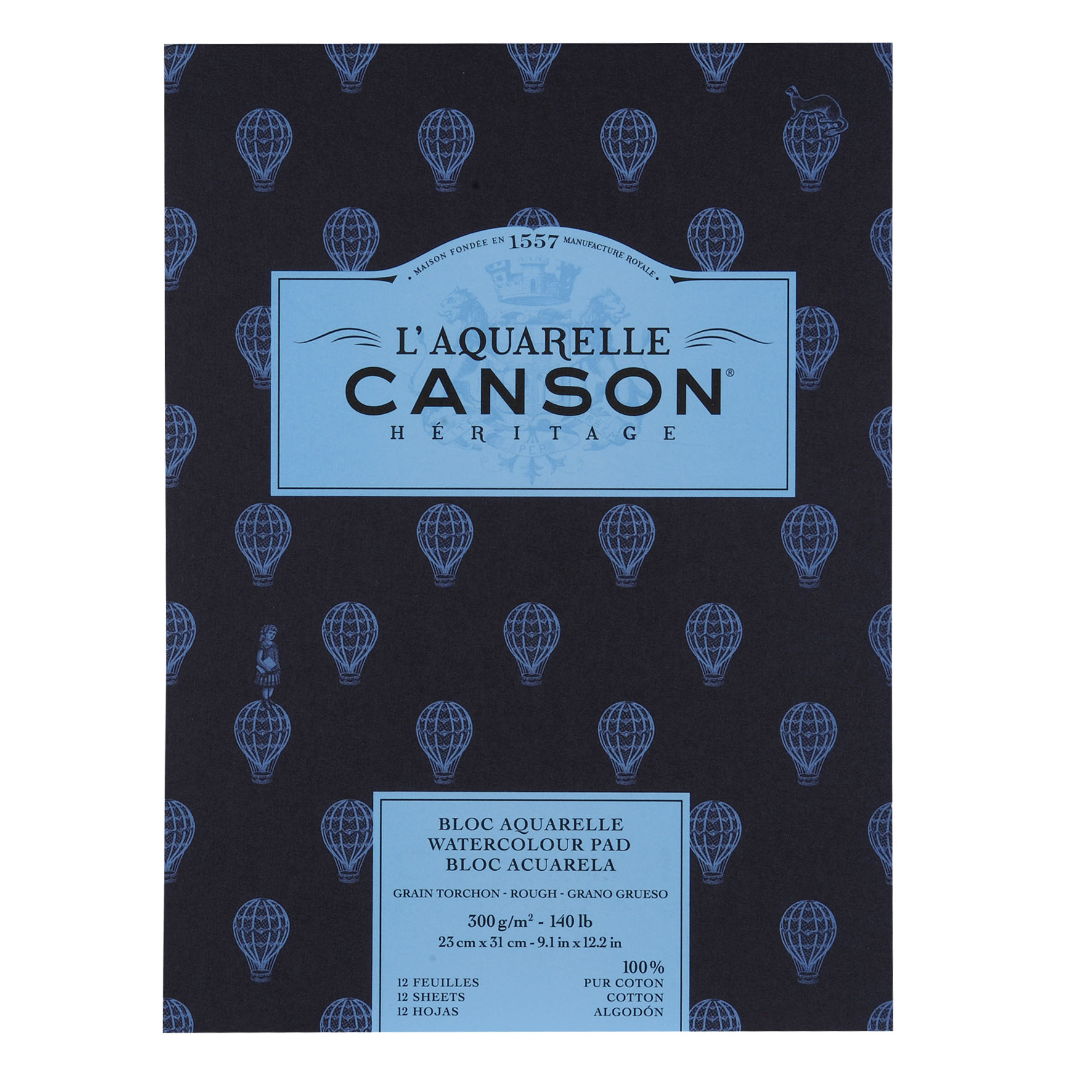 RR Альбом-склейка д/акв.300гр 100%бавов.Heritage Torchon Canson, альбом форм.12арк. 23х31см