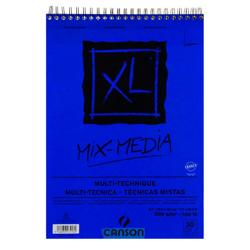 RR Альбом(спіраль) д/акв.300гр 100% цел.альбом.ф. "MIX MEDIA FIN" Canson 30арк.29.7х42см А3