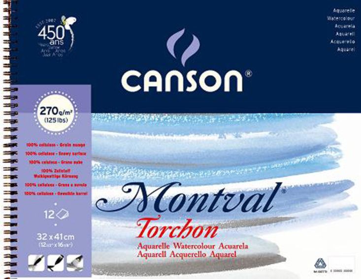 RR Альбом(спіраль) д/акв.270гр Torchon цел. альбом ф."Montval" Canson 12арк.32х41см А3