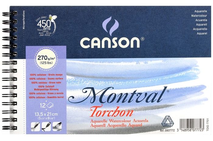 RR Альбом(спіраль) д/акв. 270гр Torchon цел. альбом ф."Montval" Canson 12арк.13.5х21см А5