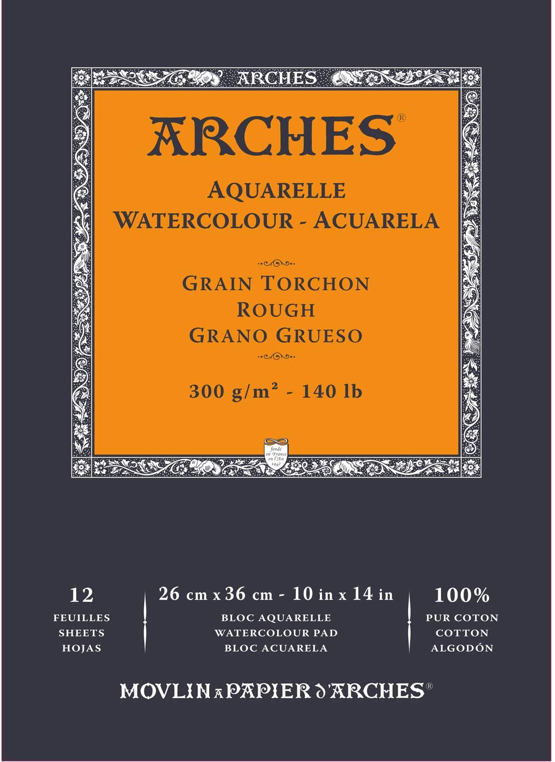 Альбом-склейка д/акв.300гр Torschon 100% бавов.альбом.ф.Arches 12арк. 26х36см