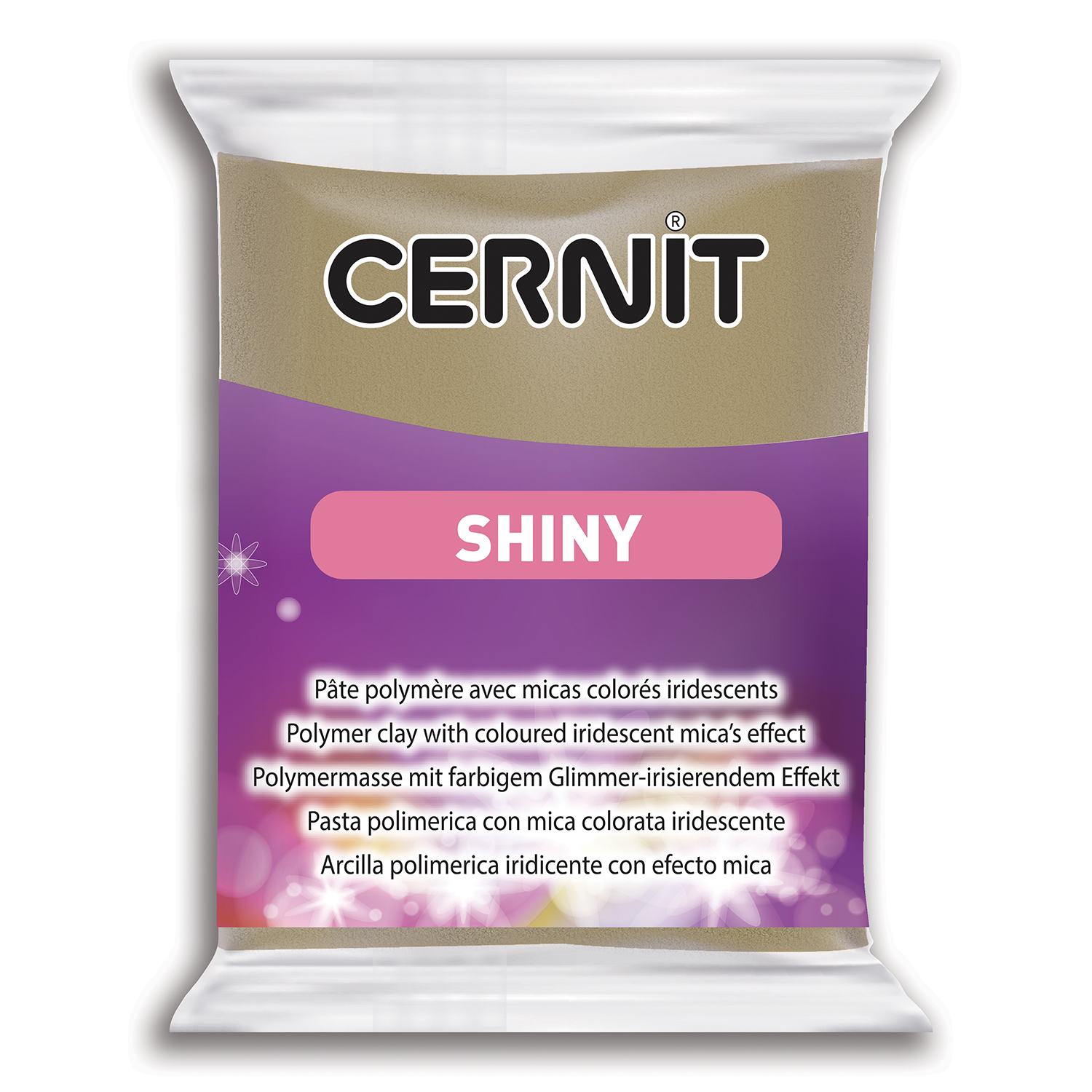 ЗНЯТІ З ВИР-ВА,Полімерний моделін "CERNIT SHINY" 56гр глиттер ЗОЛОТО