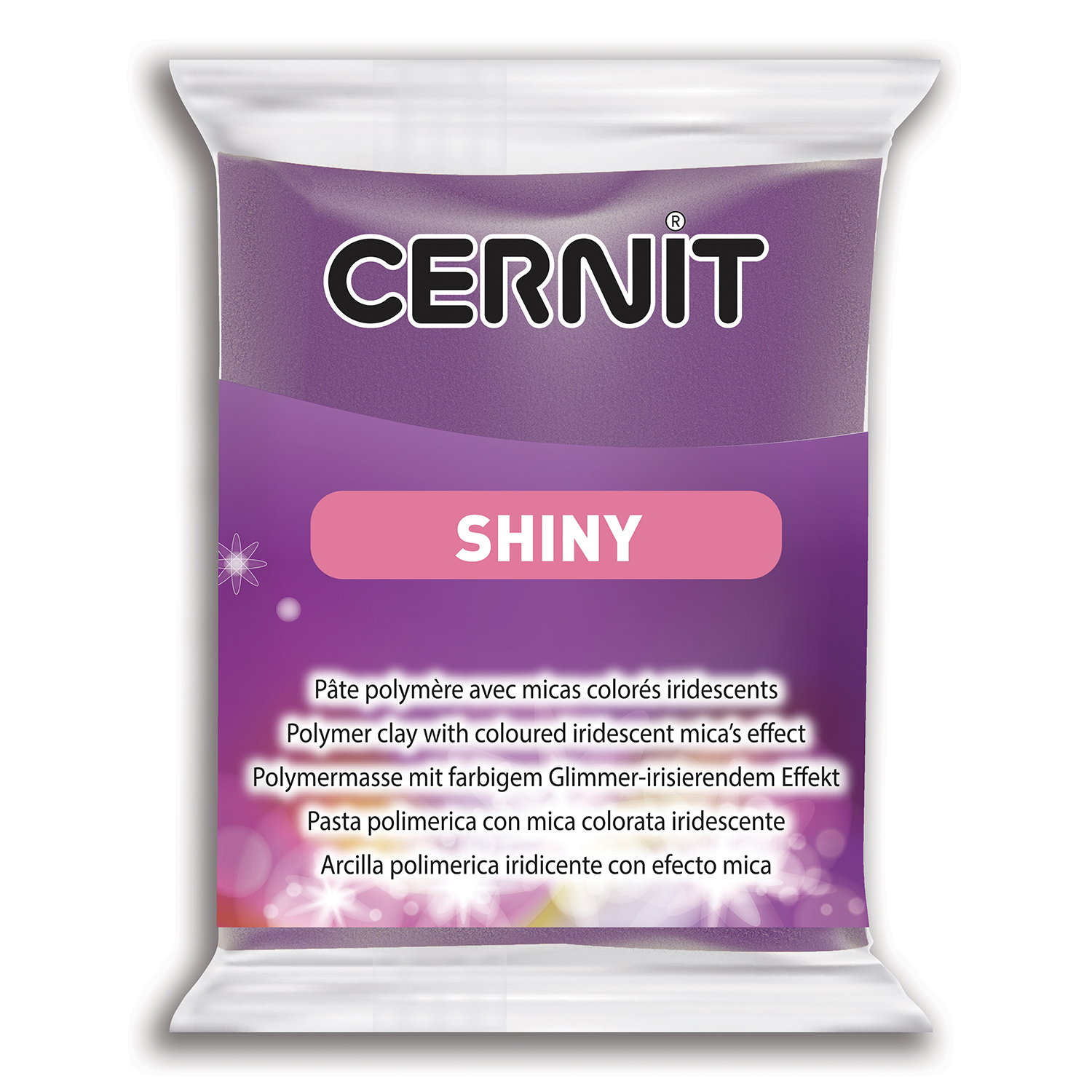 ЗНЯТІ З ВИР-ВА,Полімерний моделін "CERNIT SHINY" 56гр|глиттер ФІОЛЕТОВИЙ