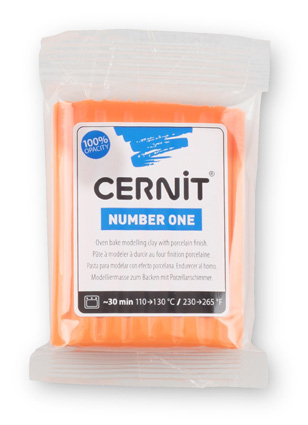 ЗНЯТІ З ВИР-ВА.Полімерний моделін "CERNIT NUMBER ONE" 56гр КОРАЛОВИЙ