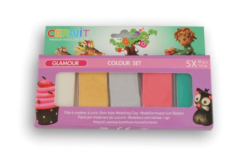 ЗНЯТІ З ВИР-ВА, Набір полимерного моделина "CERNIT GLAMOUR" (5цвх30гр)