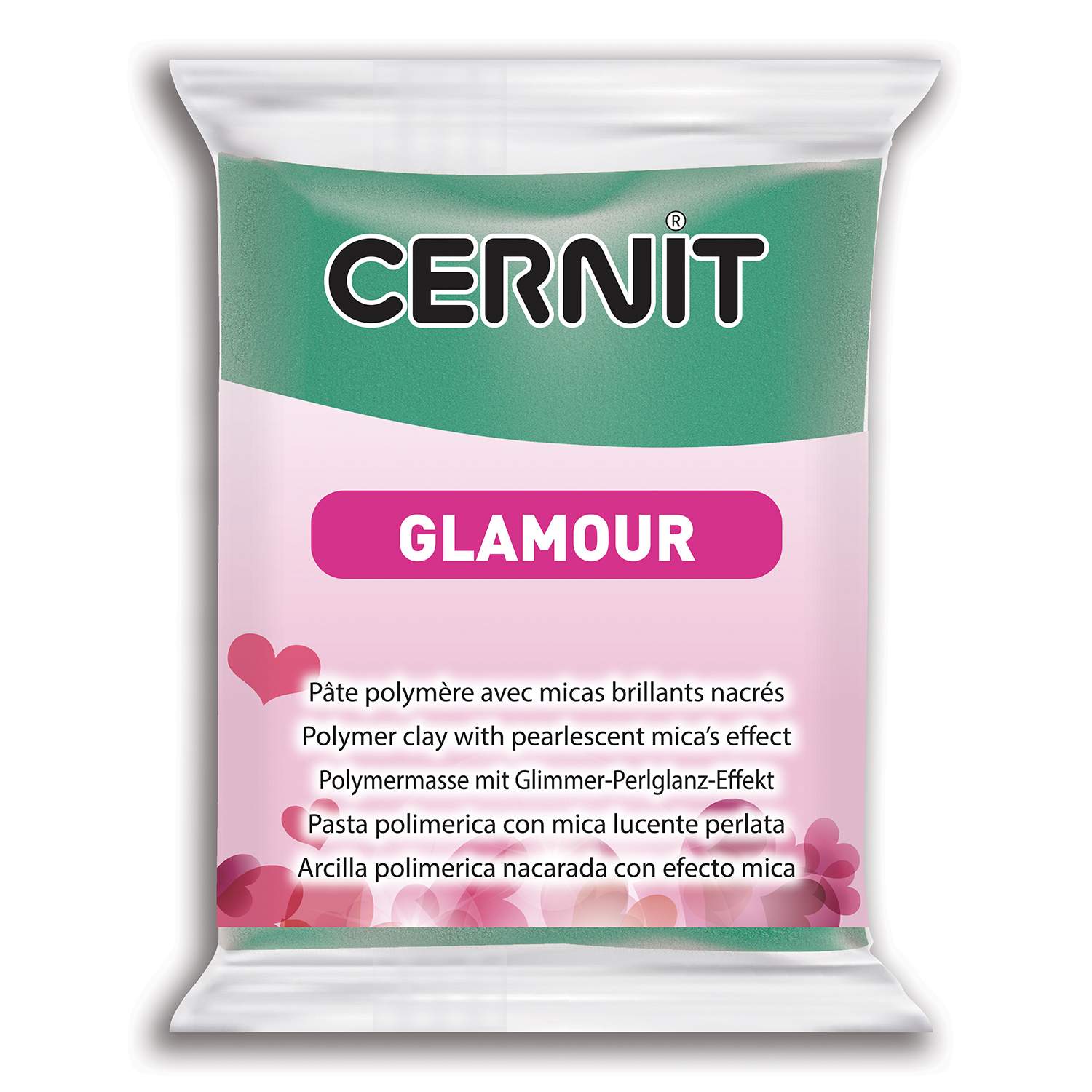 ЗНЯТІ З ВИР-ВА,Полімерний моделін "CERNIT-GLAMUR" 56гр|ЗЕЛЕНИЙ