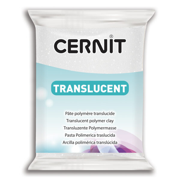 Полімерний моделін "CERNIT-TRANSLUCENT" 56гр|прозорий з гліттером БІЛИЙ