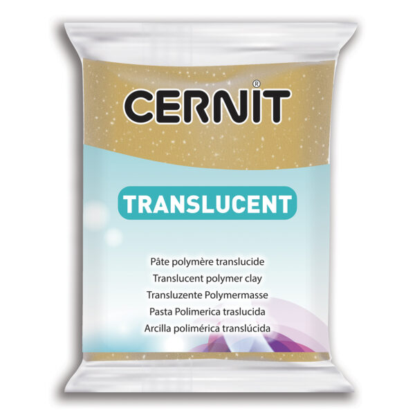 Полімерний моделін "CERNIT-TRANSLUCENT" 56гр|прозорий з гліттером ЗОЛОТИЙ