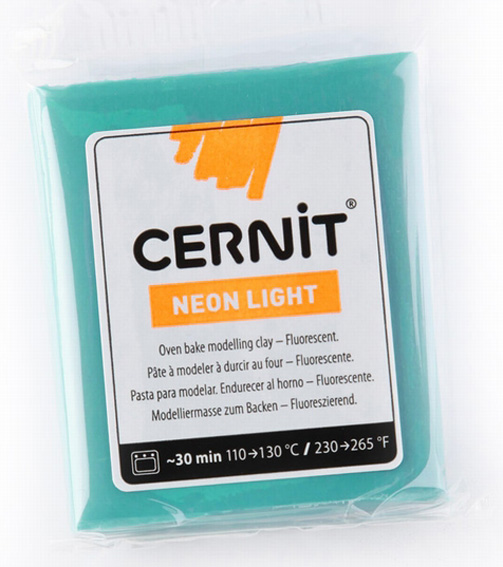 ЗНЯТІ З ВИР-ВА.Полімерний моделін "CERNIT-NEON" 56гр БЛАКИТНИЙ