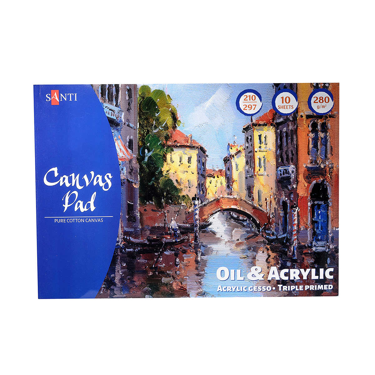 *Альбом д/олійн.фарб та акрилу зерно полотна 100% бавов.280г Santi 10арк.А4