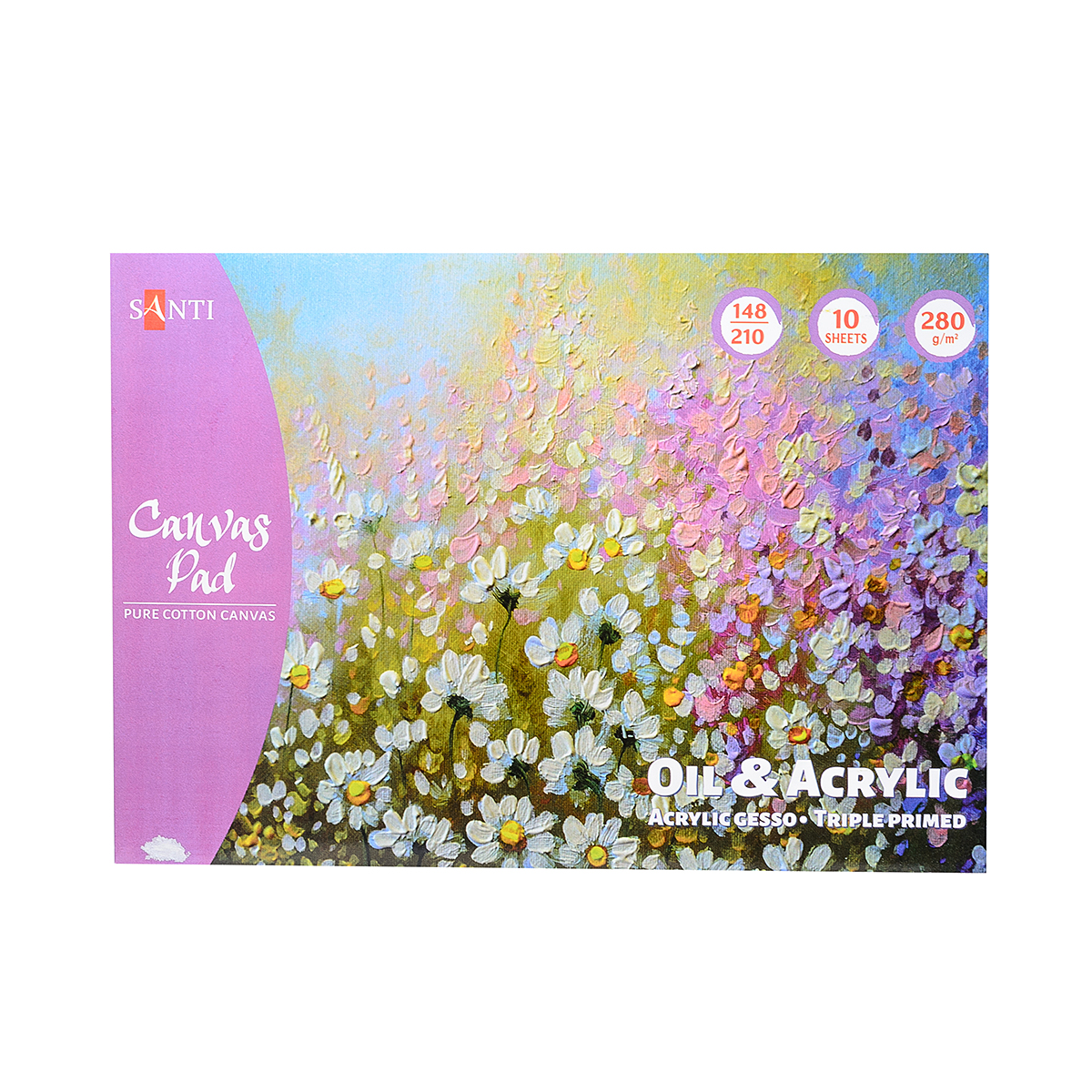 *Альбом д/олійн.фарб та акрилу зерно полотна 100% бавов.280г Santi 10арк.А5