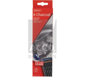Набір"Charcoal" в мет.кор. 7предм.(1св.+2сред.+2тем.угольн.олівців +1пастель-БІЛИЙ+ точилка)