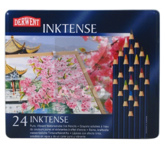*Набір акв.олівців"INKTENSE"(имитация китайской туши) в мет.кор. 24кол.
