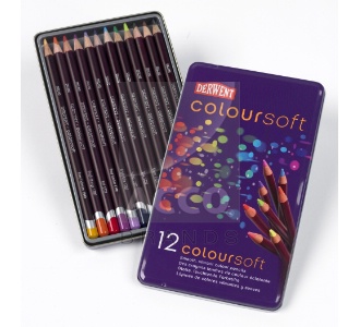 *Набір кол.олівців."Coloursoft" Derwent у метал.кор. 12кол