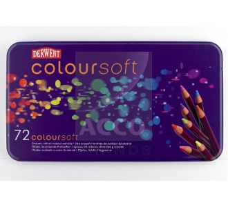 *Набір кол.олівців."Coloursoft" Derwent у метал.кор. 72кол.