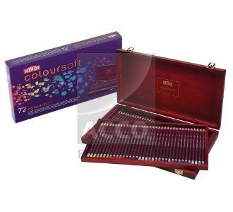 *Набір кол.олівців."Coloursoft" Derwent у дерев.ящике 72кол.