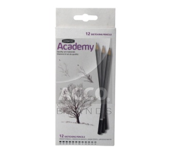 ЗНЯТІ З ВИР-ВА,Набір графит.каранд."Academy Sketching" в картон.кор. 12шт.(6B-4H)