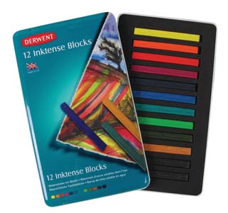 Набір акварельных блоков "INKTENSE"(имитация кит.туши) DERWENTв мет.кор. 12кол.