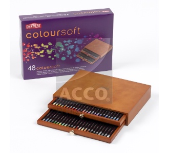 *Набір кол.олівців."Coloursoft" Derwent у дерев.кор. 48кол.