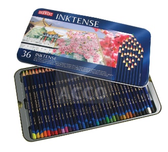*Набір акв.олівців"INKTENSE"(имитация кит.туши) в мет.кор. 36кол.