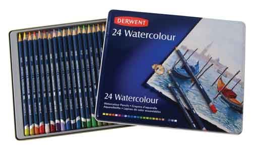 *Набір акв.олівців"WaterСolour" Derwent в мет.кор. 24кол.