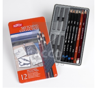 *ЗНЯТІ З ВИР-ВА, Набір "Sketching Collection" в маталл.кор. 12шт.(асорті 6 брусків + 6 олівців )