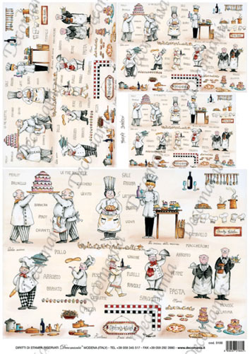 ЗНЯТО З ПРОДАЖУ! 4 Папір для декупажа рисовая 35x50см "Кондитерская"