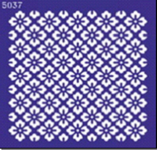 Трафарет самоклеющ.многораз14,5х14,5см №5037 СЕТЧАТЫЙ ОРНАМЕНТ ЦВЕТОЧНЫЙ ОРНАМЕНТ