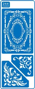 ЗНЯТІ З ВИР-ВА.Трафарет самоклеющ.по тверд.поверхн.многораз.8,5х23,5см №244 РАМКИ