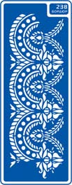 ЗНЯТІ З ВИР-ВА.Трафарет самоклеющ.по тверд.поверхн.многораз.8,5х23,5см №238 БОРДЮР